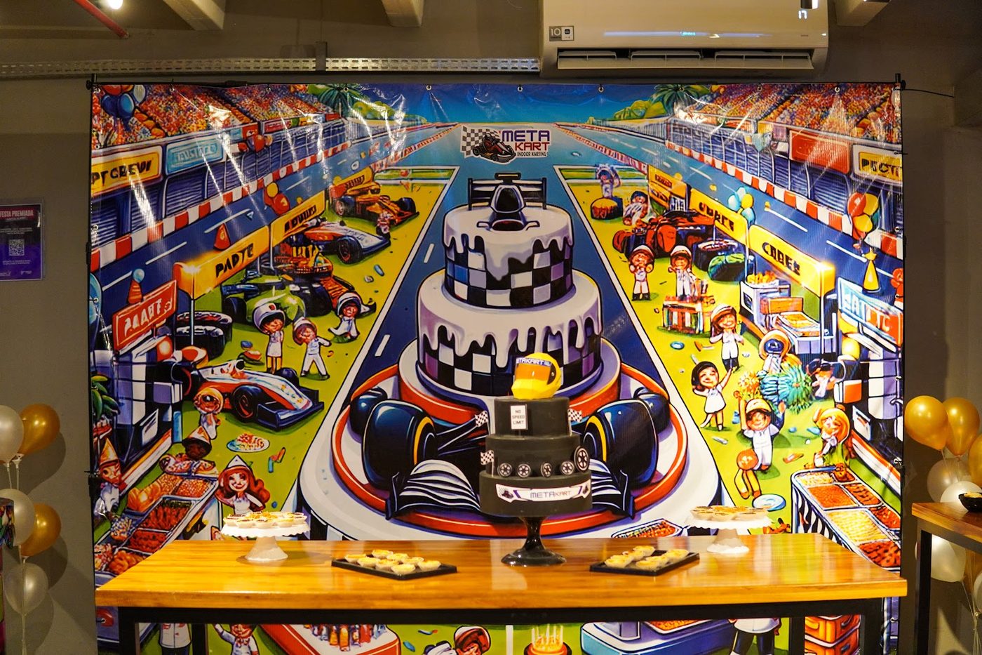 Decoração de festa com tema kart